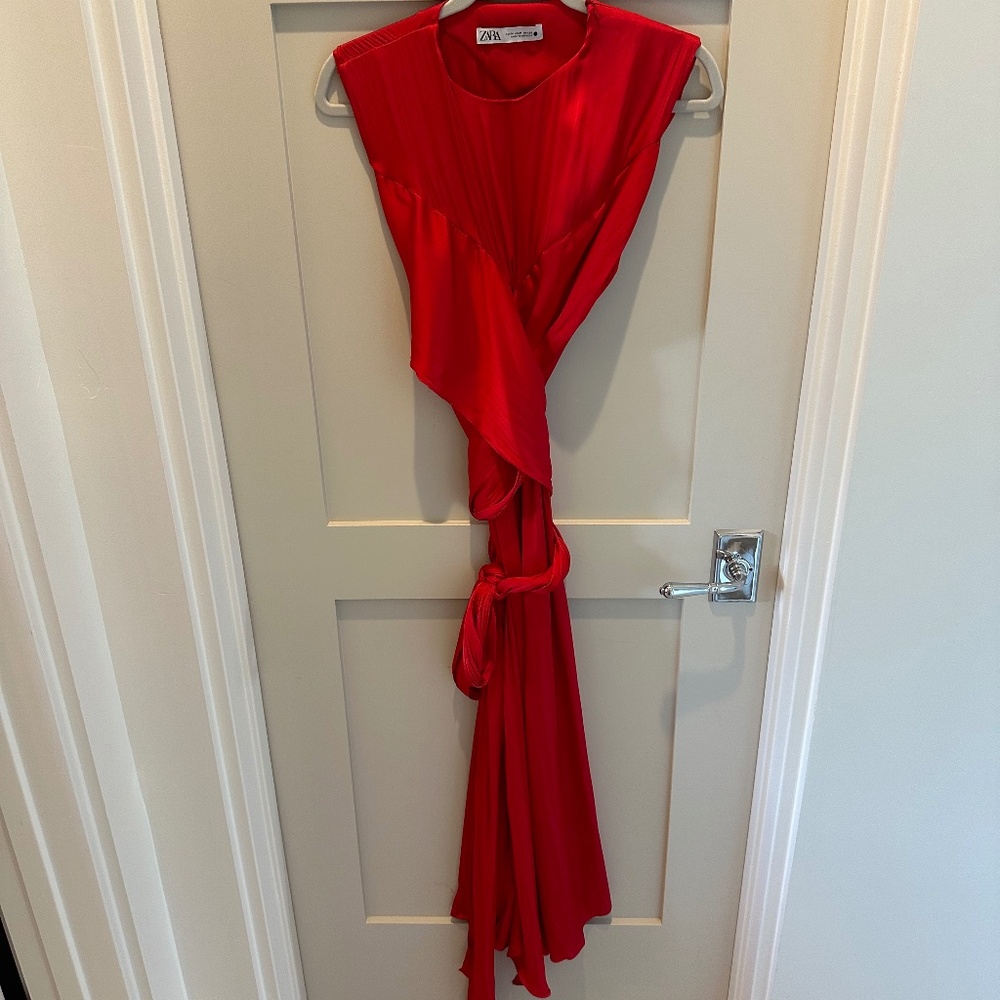Zara silk like maxi dress